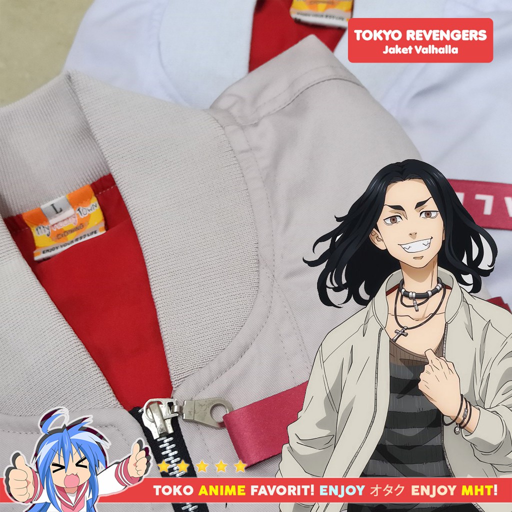 Jaket Bomber Anime Tokyo Revengers Valhalla Keisuke Baji Kazutora Hanemiya Manga Version White Putih