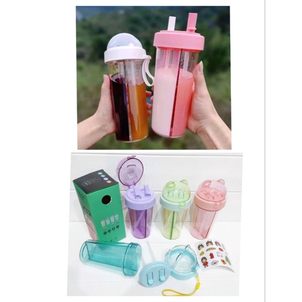 

BOTOL 2 SISI / COUPLE BOTTLE TRAVEL / BOTOL TRAVEL / BOTOL ANAK SEDOTAN FREE STIKER & SEDOTAN