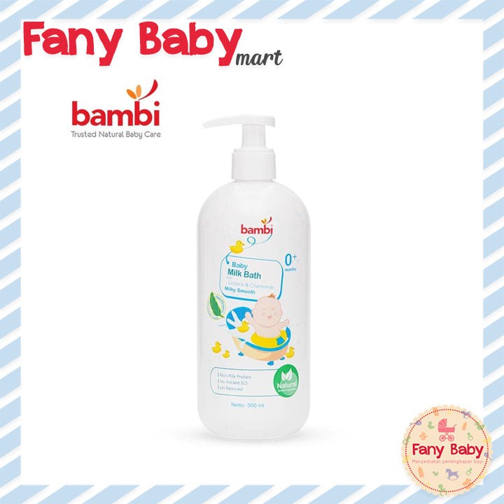 BAMBI BABY MILK BATH W/ CHAMOMILE &amp; ANTI IRRITANT BOTTLE PUMP 500ML