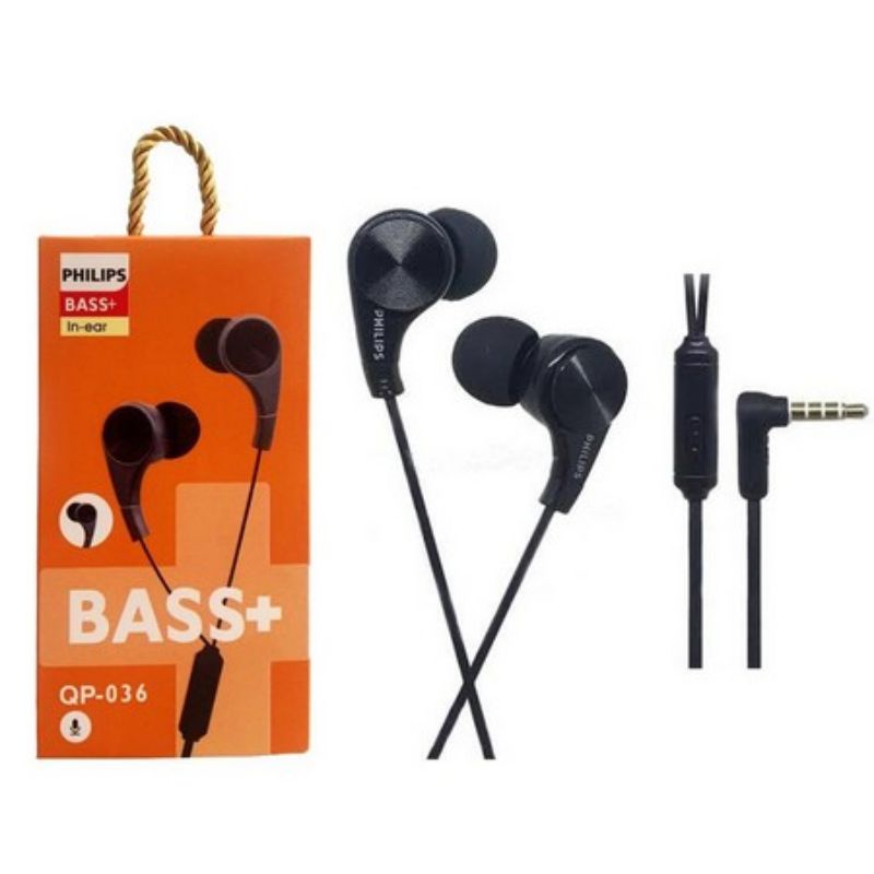 HANDSFREE EARPHONE BASS PHILIPS ORIGINAL QP-036 NEW