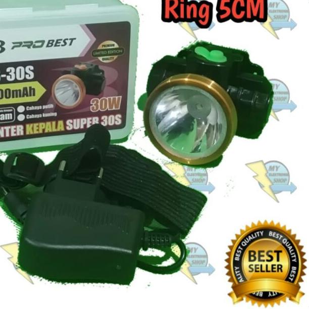 ☺ senter kepala LED 80Watt/50Watt Headlamp LED PROBEST PB-80S/PB-50S/Valescom 80Watt VL-80S ☟