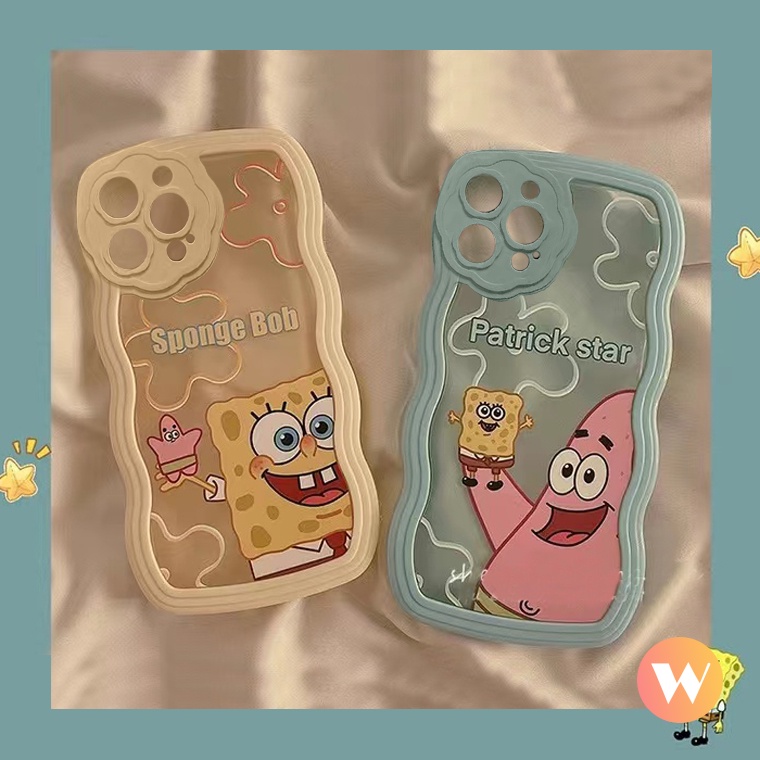 Soft Case Motif Kartun SpongeBob Patrick Star Untuk iPhone 7plus 11 13 12 Pro MAX 6 6s 7 8 Plus XR X XS MAX SE 2020