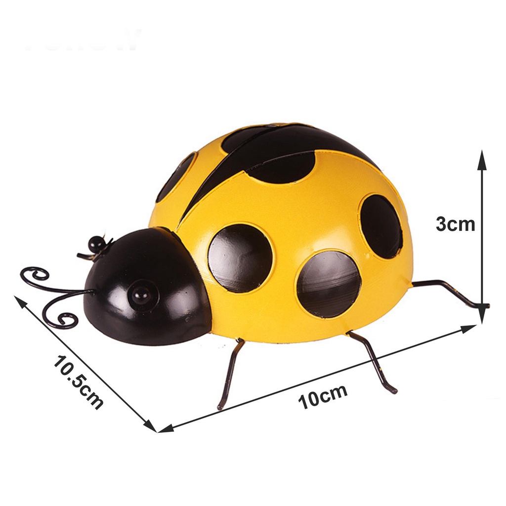 Solighter Metal Ladybugs Backyard Wall Statues Statues Rustic Dekorasi Luar Ruangan Taman Wall Decor