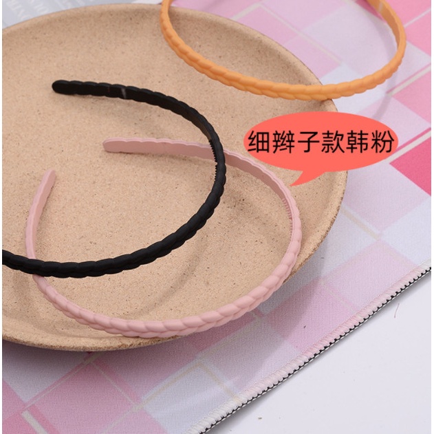 Bando Bandana Korea Wanita Plastik Tipis Polos Kepang 0.5 cm Anthony