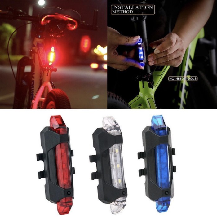 Lampu sepeda usb rechargeable waterproof