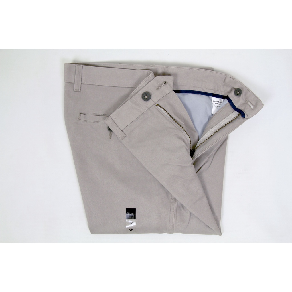 Celana Chino COLE Grey Slimfit Bahan Stretch 02 Original Premium Cotton | Celana Chino Pria | Bahan Melar