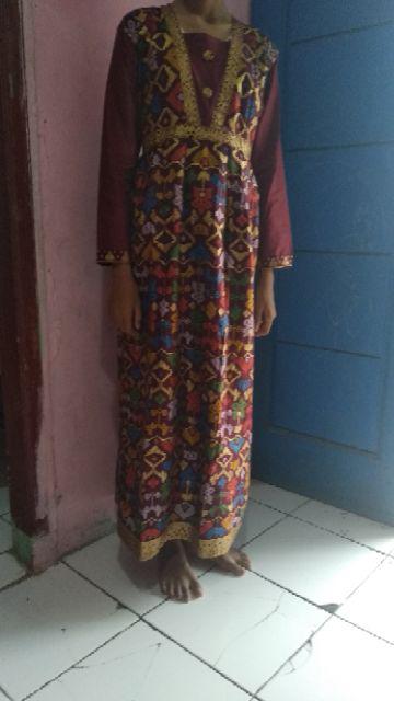 Qnunbatik Gamis Anak Perempuan Muslim Batik 9-12th Mentari Prodo