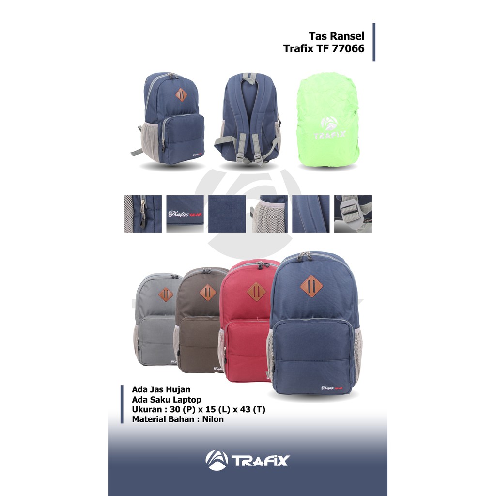 [KLIKTAS] Tas ransel Pria Trafix 77066 backpack sekolah kuliah tas punggung tahan air