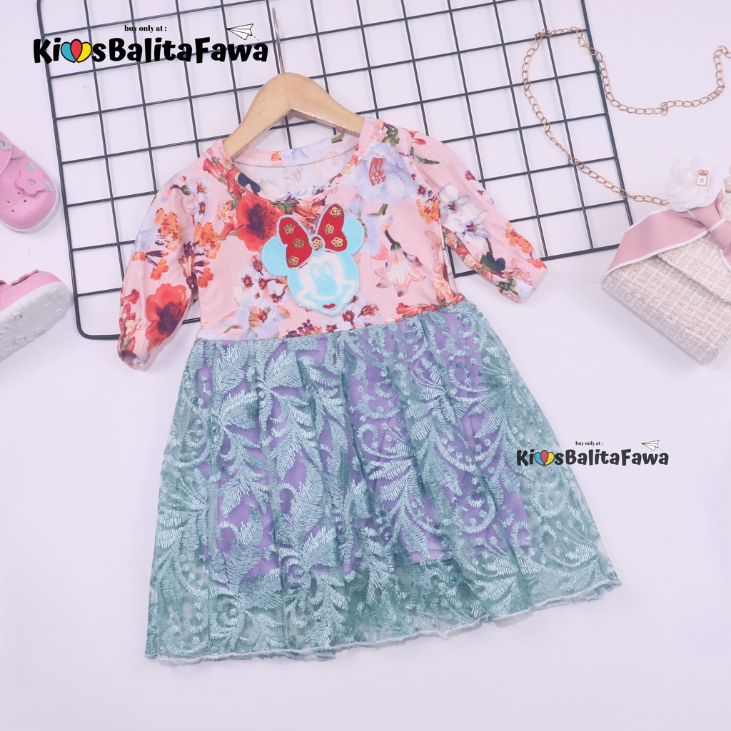 Dress Rara uk 1-3 Tahun / Gaun Brukat Pesta Import Premium Baju Cewek Dres Brokat Anak Perempuan