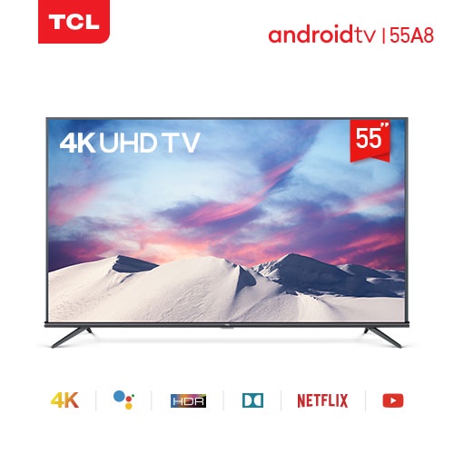 Tcl 55 Inch Smart Tv 4k Uhd Android 9 0 Frameless Google Voice Netflix Youtube Model 55a8 Shopee Indonesia