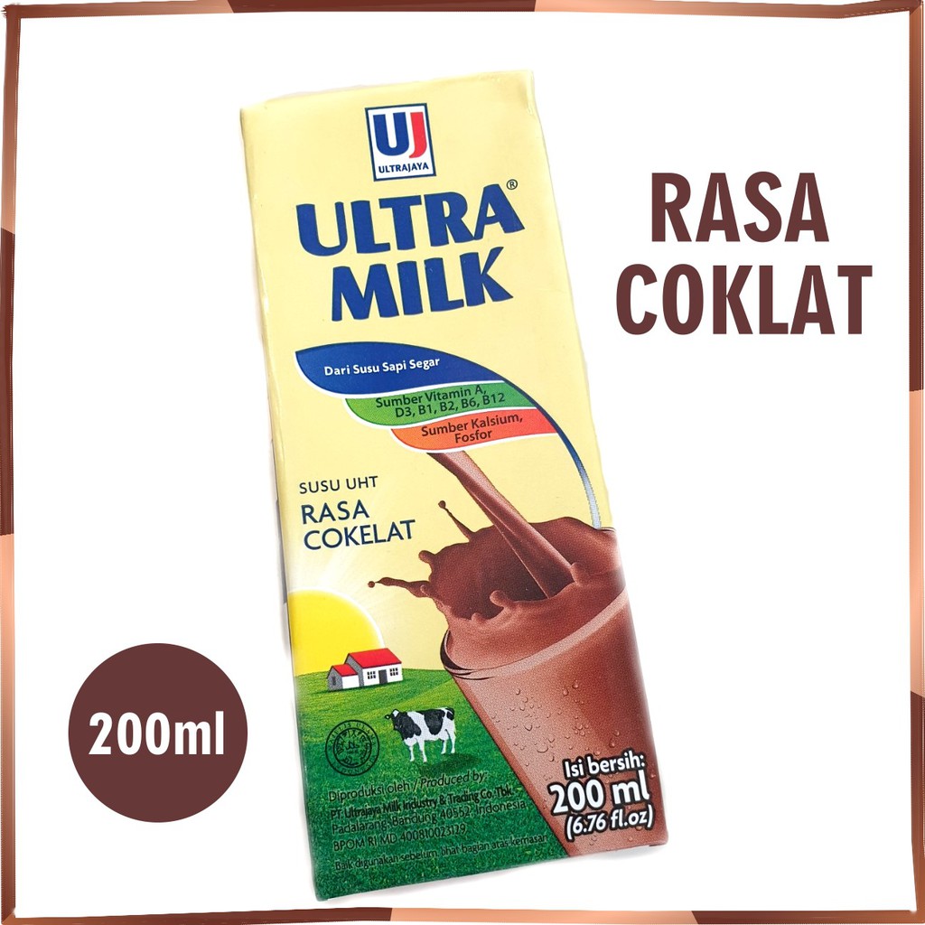 

Susu UHT Minuman Kemasan Kotak Ultramilk Rasa Coklat 200ml