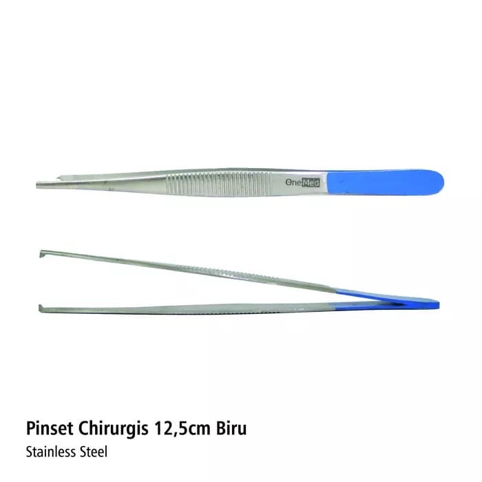 PINSET BEDAH ANATOMI BIRU 12.5cm STAINLESS STEEL ONEMED