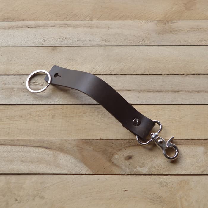 Gantungan kunci kulit asli leather keychain hook bronze - PHKC028 Gant