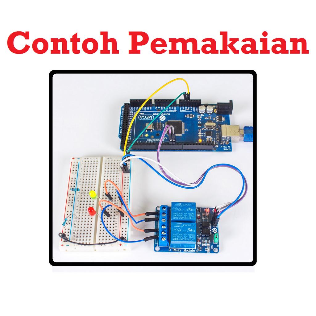 [HAEBOT] Relay Module 5V 2 Channel Aktif Low SPDT 250VAC 10A Arduino Saklar Elektronik Mikrokontroller