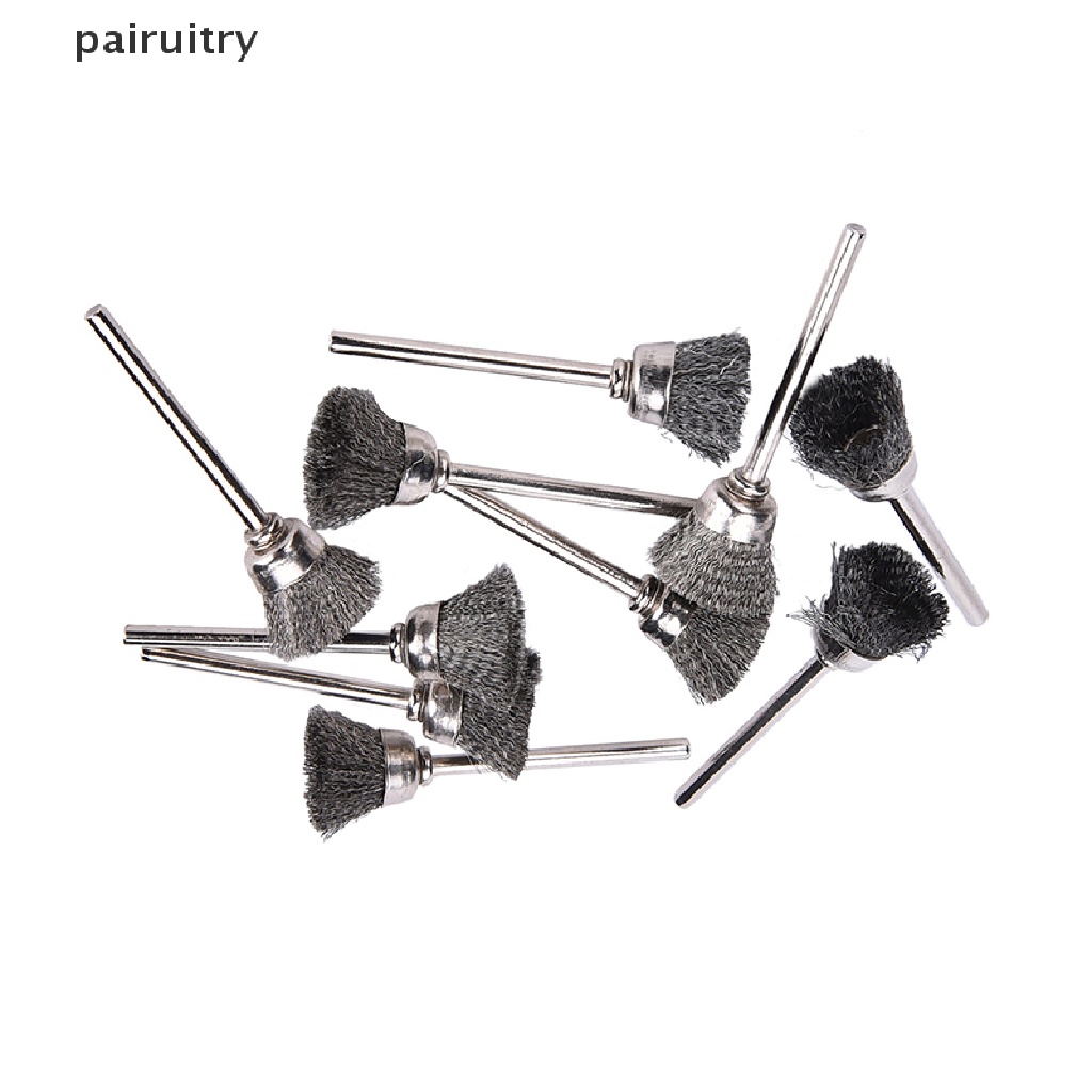 【PRT】 10PCS Stainless Steel Wire Cup Mini Brush Fits Dremel Rotary Tool Accessory 13mm .