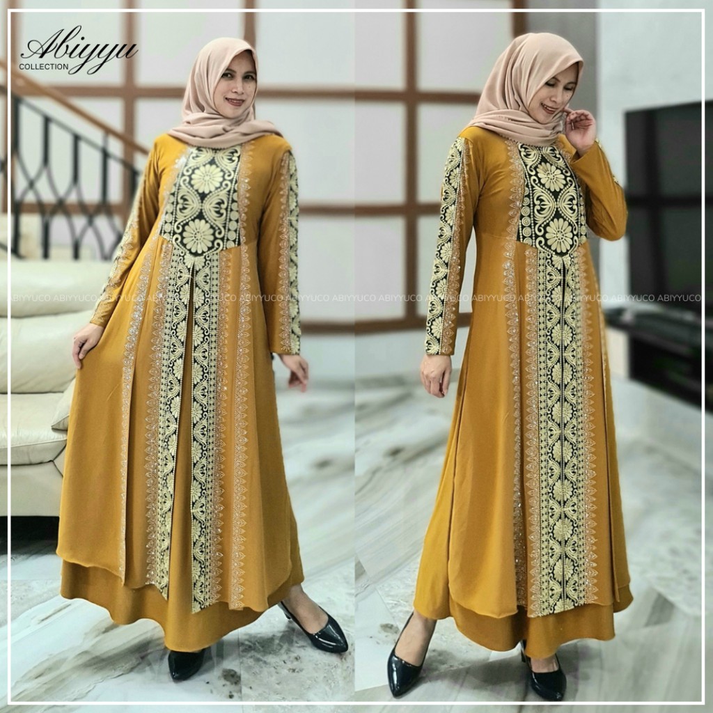 Abaya Turkey / Abaya Arab Bordir Renda dan Mote Swarovski