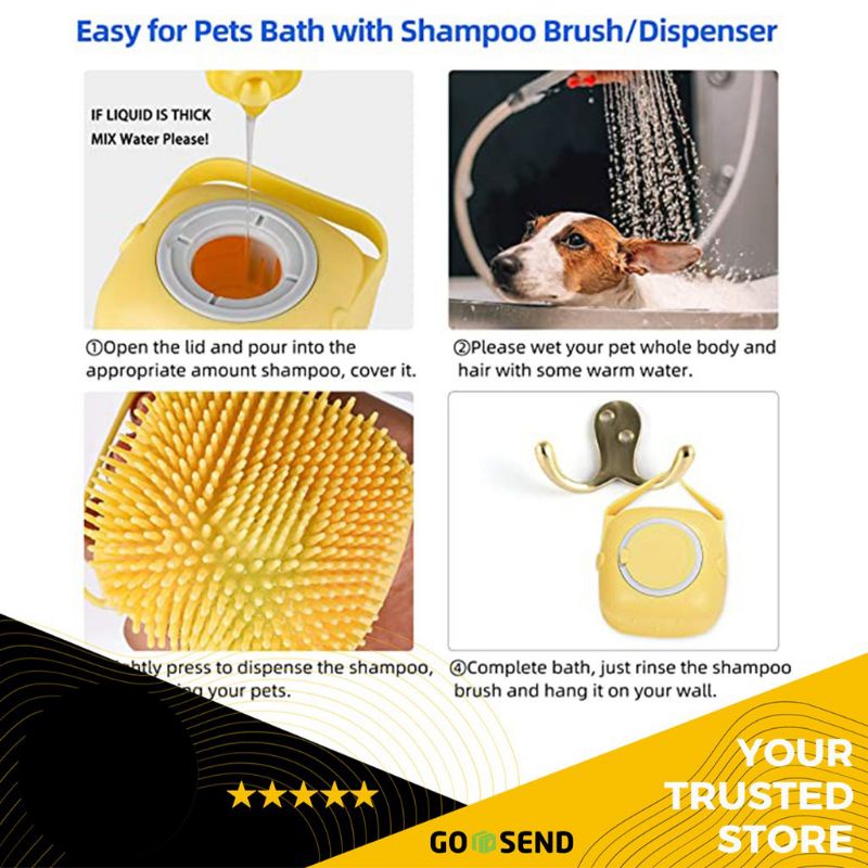 SISIR OTOMATIS - Pet Grooming Brush Sisir Shampo Mandi Grooming Kucing Anjing Refill Otomatis