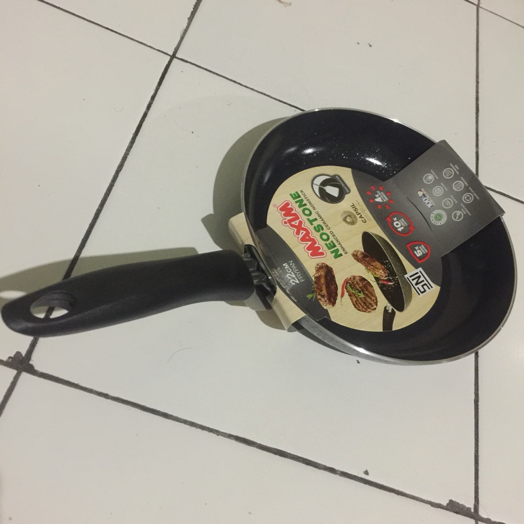 Maxim Frying Pan Keramik Tanpa Minyak 22cm | Wajan Anti Gores | Penggorengan Anti Lengket | Teplon