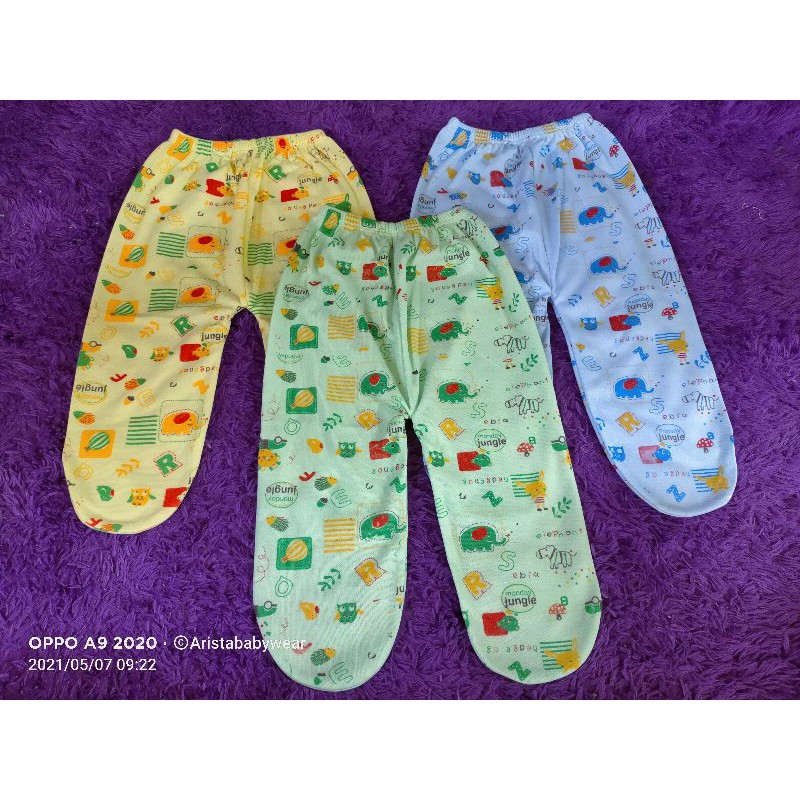 ARISTAbaby - (3PCS) celana selek bayi / celana panjang ujung tutup kaki bayi full motif