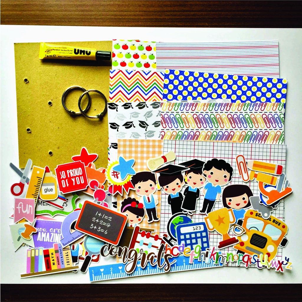 

School Graduation Scrapbook Kit | Scrapbook Set | Bahan DIY Scrapbook