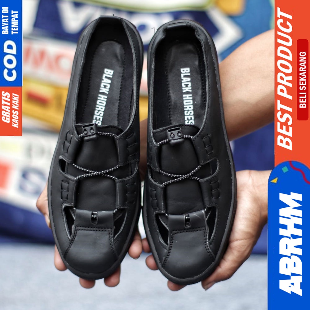 ABRHM FIXXI Sepatu Sandal Casual Sneakers Kulit Bustong Tutong Pria