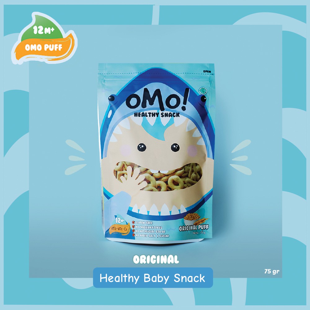 OMO! Puff Original – Ukuran Besar 75gram – Snack Sehat Bayi 1 Tahun
