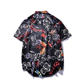  Kaos  T Shirt Lengan Pendek Motif  Bunga Mawar  dan Burung 