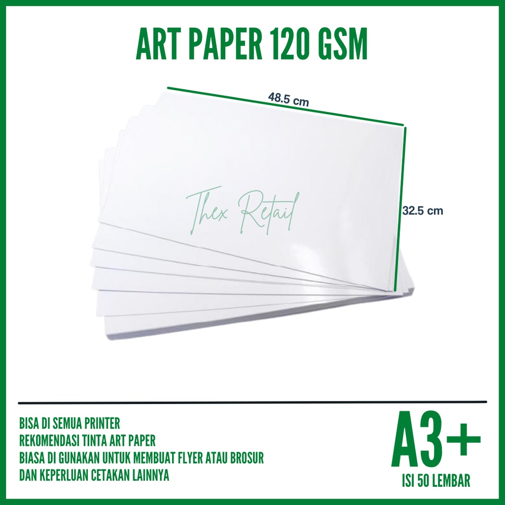 

Kertas Art Paper A3 120 gsm isi 50 lembar / Kertas Art Paper 120 gsm A3