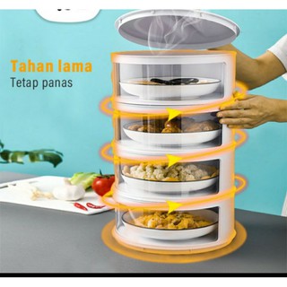 Rak penyimpan makanan 3 tingkat tetap hangat Shopee 