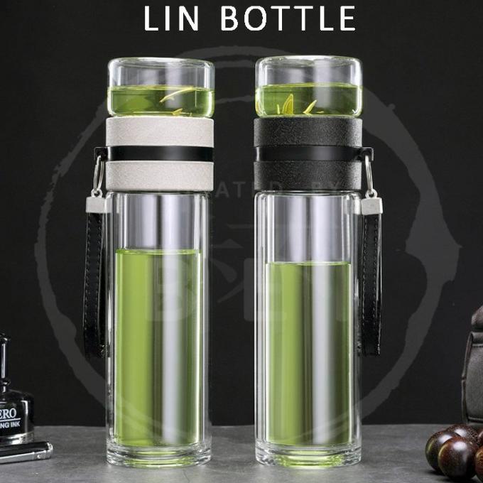 botol teh infuser kaca double layer - LIN Bottle