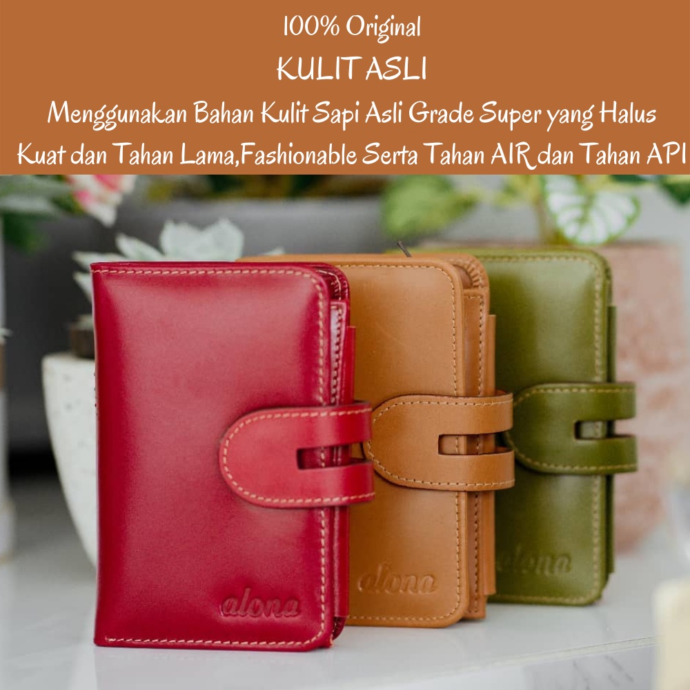 Dompet Wanita Kulit Dompet Lipat Branded Original Kulit Sapi Asli Premium