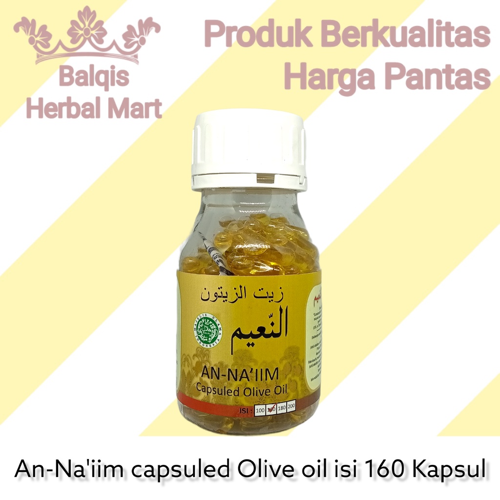

(100% ASLI) Kapsul Minyak Zaitun An-Naiim isi 160 Extra Virgin Olive Oil Murni