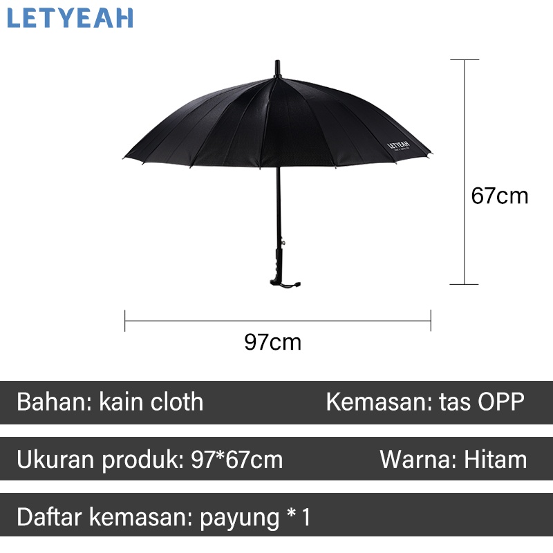 letyeah Payung besar golf anti UV 16 jari /payung golf tahan lama