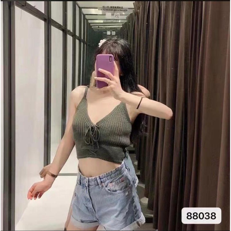 Korean Premium Clarissa Sexy Knit Tank Top Bahan Rajut Import Halus