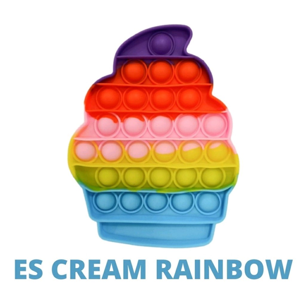 fidget push Pop Squishy Bubble Pop It Silikon Fidget Toy Pelangi Penghilang Stress MAINAN ANAK COD-ICE CREAM