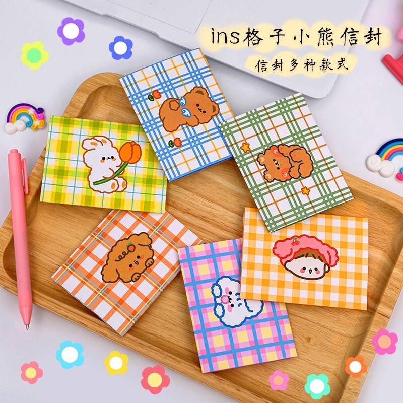 ✨Kartu Ucapan Motif Kotak Kotak Aesthetic Cute Korea✨