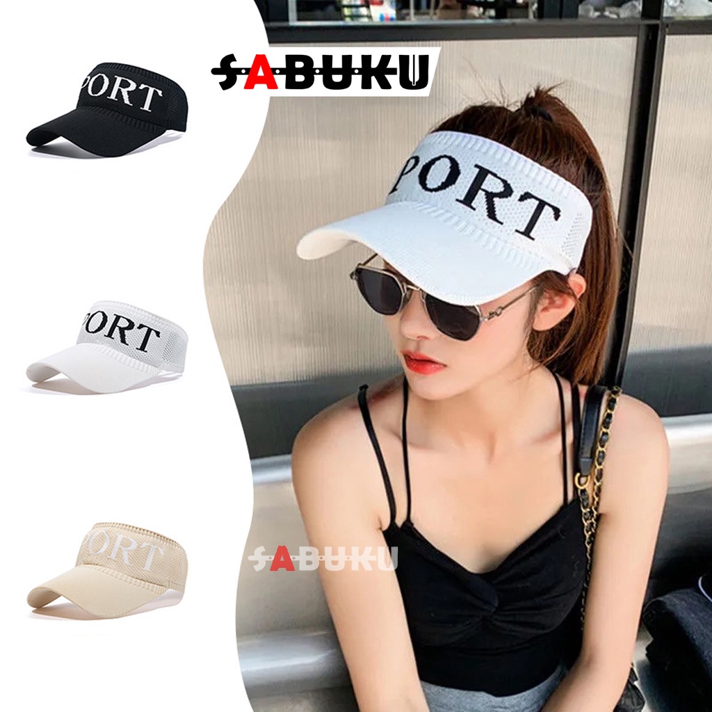 Topi Wanita Knit Visor Sports Baseball Cap Topi Olahraga Rajut Katun Senam Pantai Topi Olahraga Sun Visor Hat Sport -230