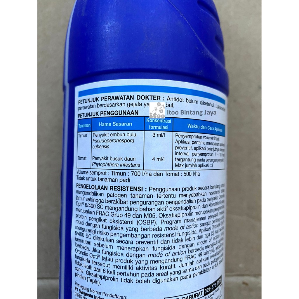 Fungisida Sistemik Tahan Air Syngenta Orondis Opti 6 400sc 500 Ml Shopee Indonesia