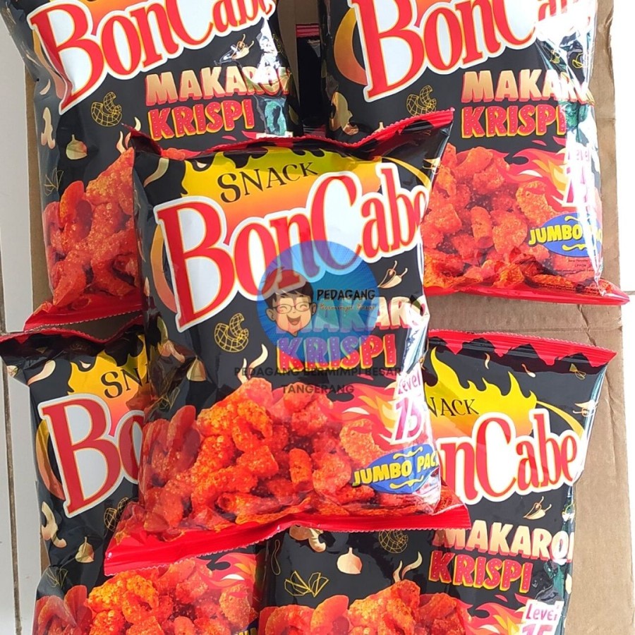 

Snack BonCabe MAKARONI Krispi Level 15 150gr / Bon Cabe Krispy Pedas