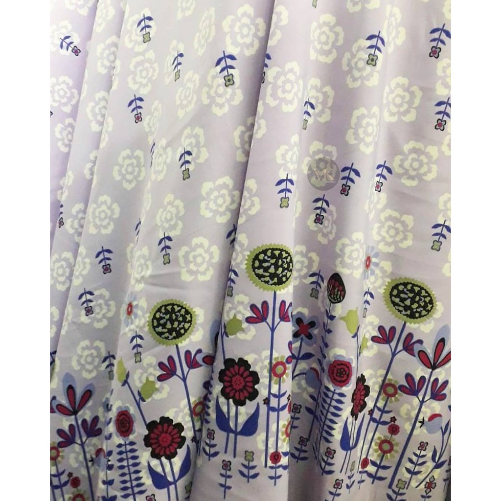 Bahan Kain Gamis Meteran Motif Premium Lilac Wolfis