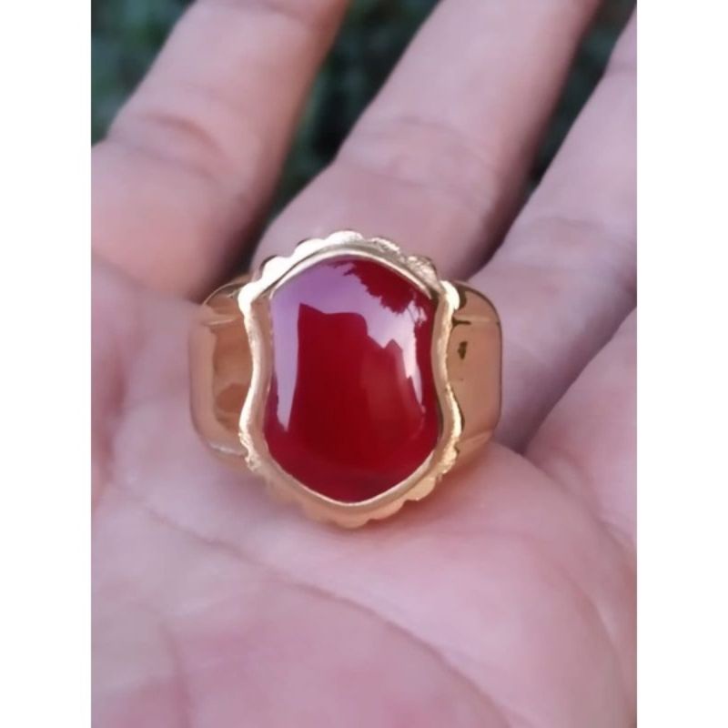 Batu Akik Red Baron Model Terompah Nabi