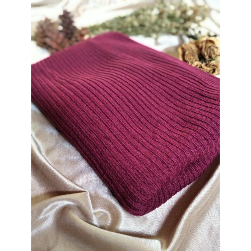 Rok Rajut / Rok Knit / Long Skirt Knit / Rok Panjang Rajut / Rok Span Rajut / Rok Span Knited-Maroon