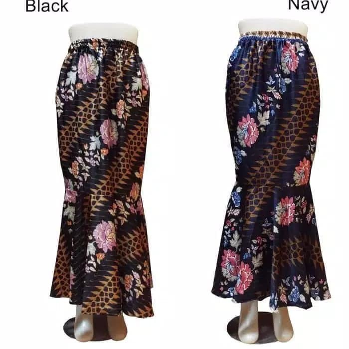 Rok Panjang Adela Rok Duyung Batik Wanita - Hitam