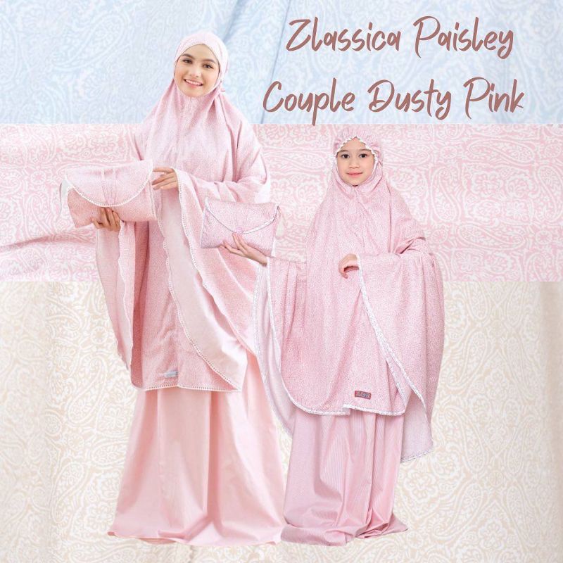 Mukena Anak Zlassica Pocket Paisley Dustypink