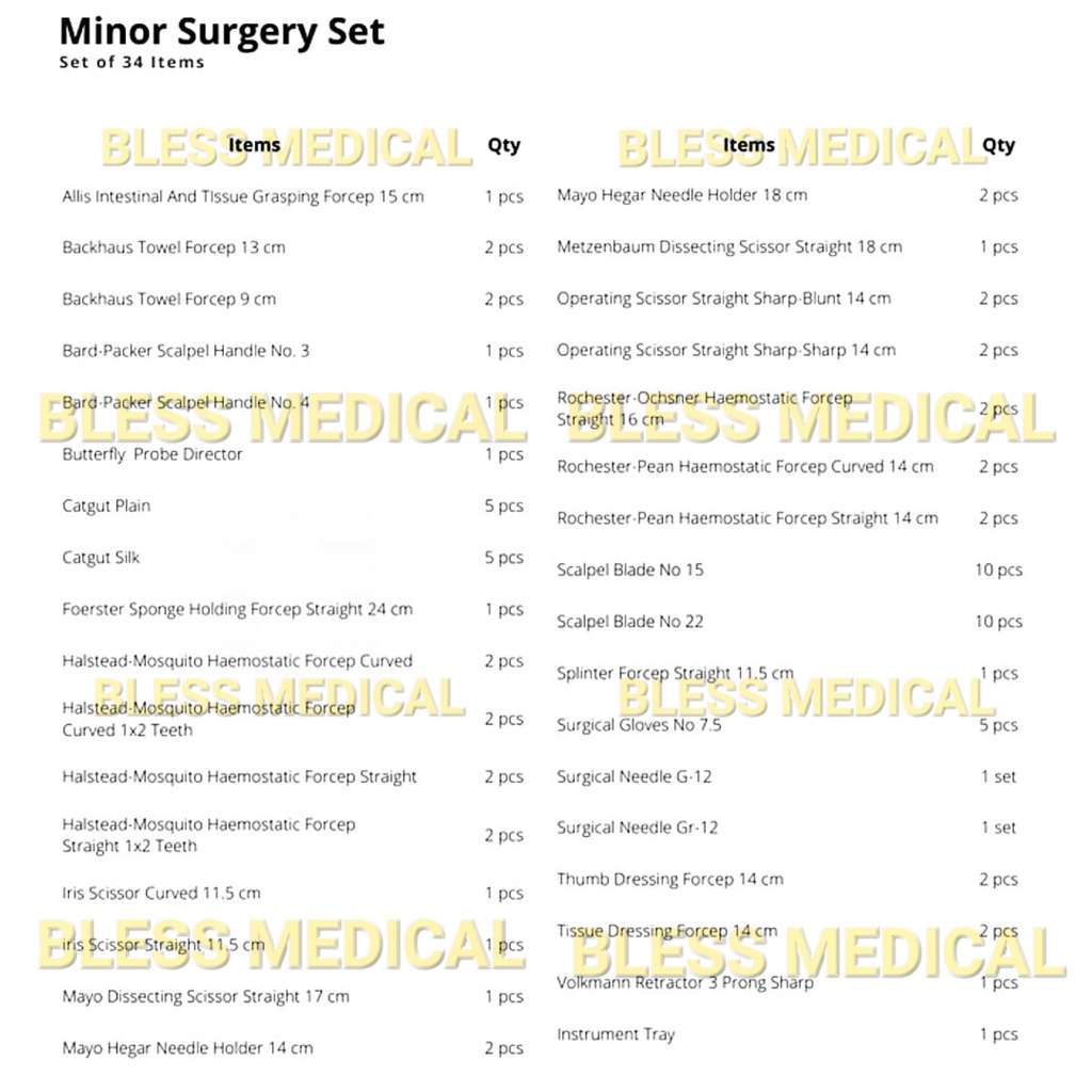 Minor Surgery Set of 34 Items Original