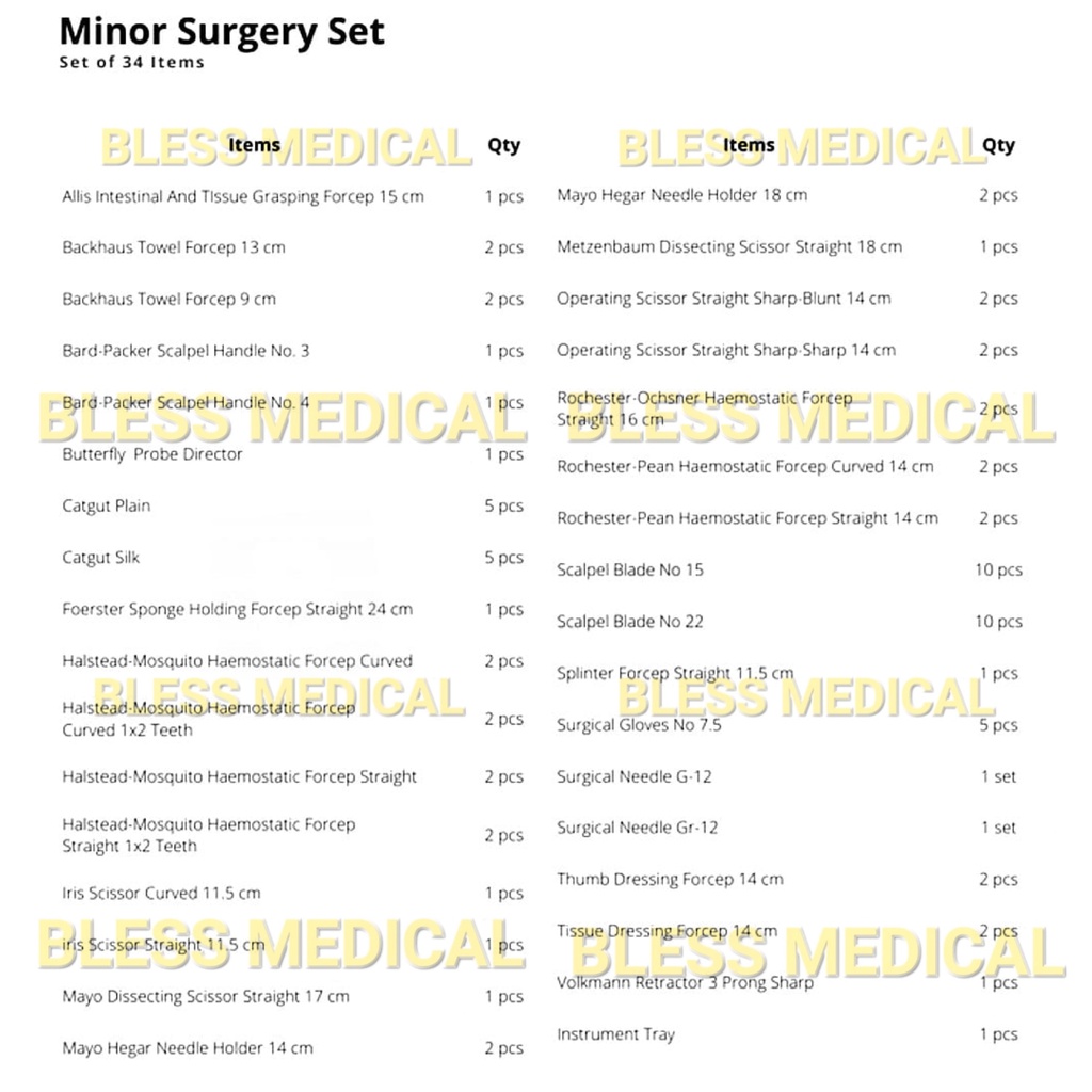 Minor Surgery Set of 34 Items Original