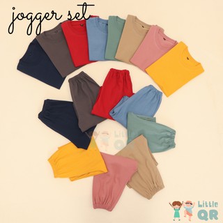 JOGGER SET - Setelan Celana Jogger anak & Kaos Polos bahan katun premium - 0 sd 7 tahun