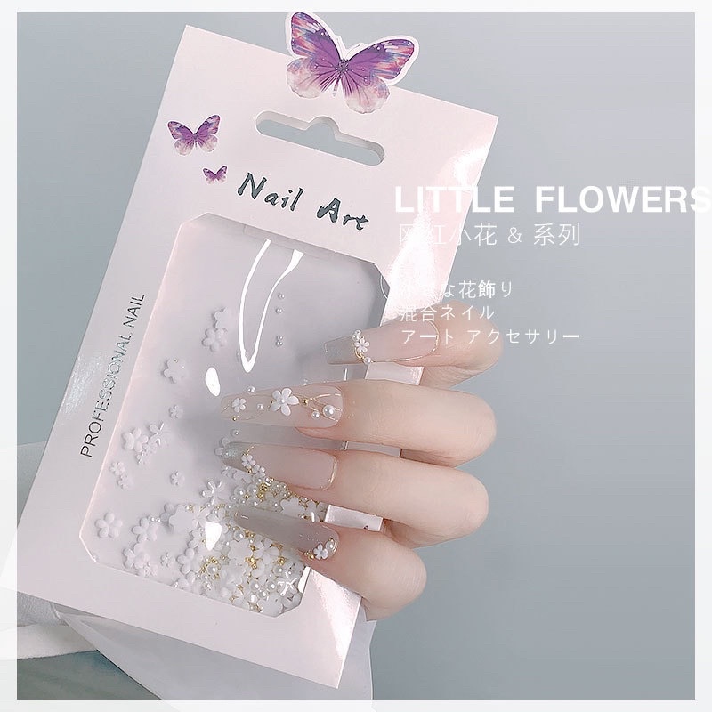 Hiasan Nail Art Kuku Bunga Dan Pearl / Nail Art Flower &amp; Pearl / Aksesoris Nail Art