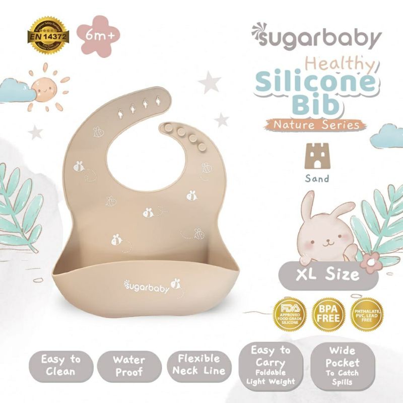 Sugarbaby Healthy Silicone Bib Nature Series Slaber Bayi Celemek bayi Sugarbaby Healthy Silicone Bib (Nature Series) ilicone Bib / Slabber