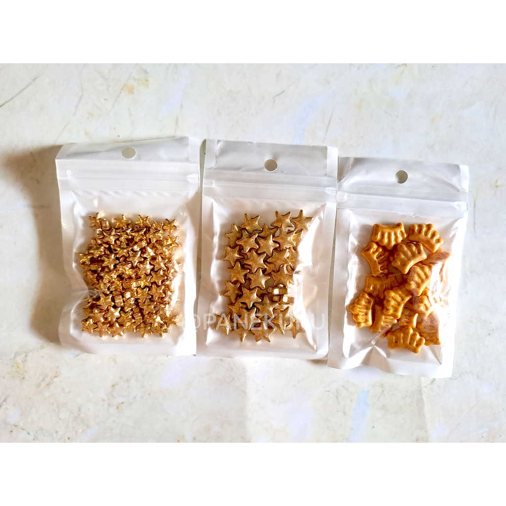 

Sprinkel bintang/ Sprinkle hiasan ulang tahun/ Springkel star/ Trimit/ Spikel crown mahkota gold